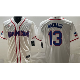 2026 WBC Dominicana #13 MACHADO White Baseball Jersey