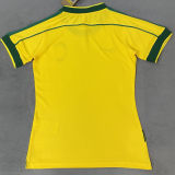1998 Brazil Home Yellow Retro Women Soccer Jersey 女