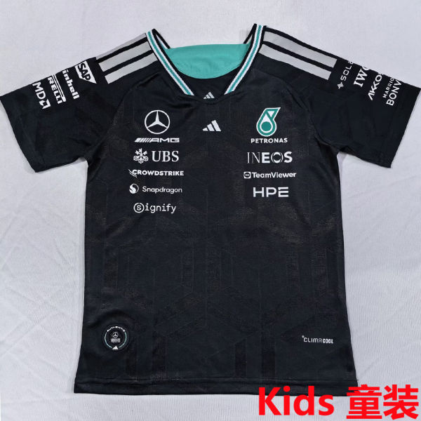 2026 Mercedes AMG Petronas F1 Black Kids Team T-Shirt   童装