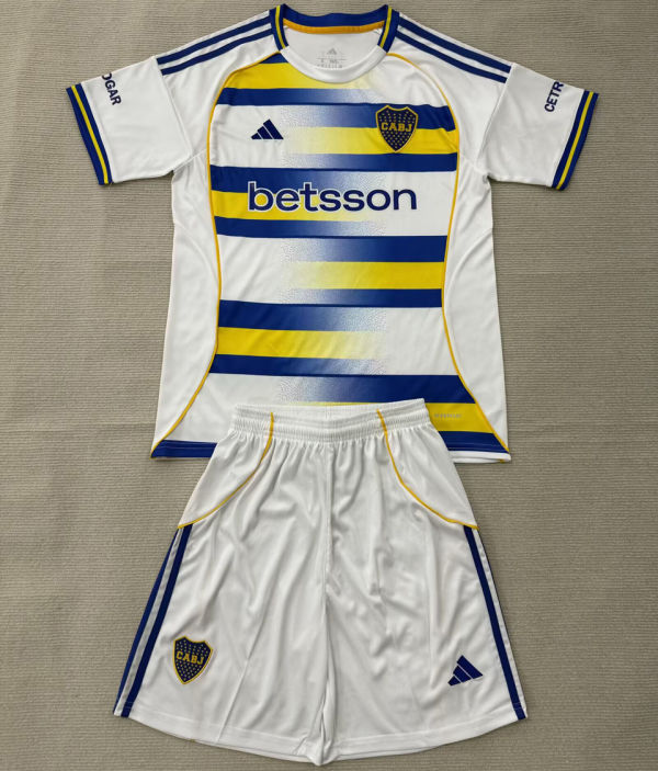 2025/26 Boca Third White Kids Soccer Jersey