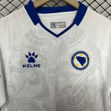 2026/27 Bosnia-Herzegovina Away White Fans Soccer Jersey 波黑 (Have Right Patch 有右臂章 黑底白字）