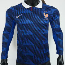 2026/27 France Home Blue Player Version Long Sleeve Soccer Jersey
