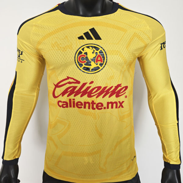 2026/27 Club America Home Yellow Player Version Long Sleeve Soccer Jersey