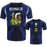 NEYMAR JR #10 Brazil 1:1 Quality Away Blue Fans Soccer Jersey 2026/27 ★★