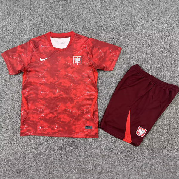 2026/27 Poland Away Red Kids Soccer Jersey