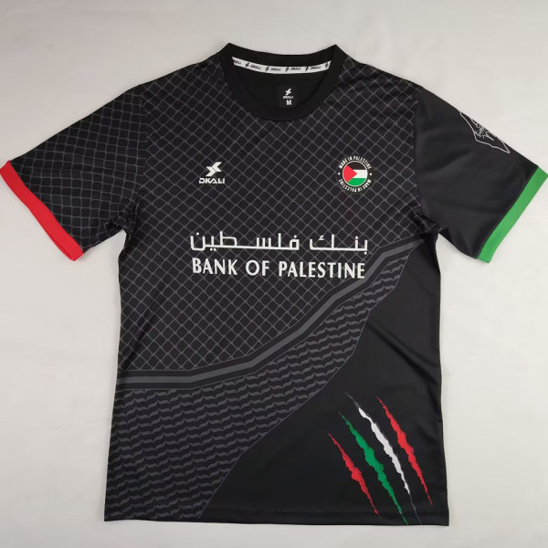 2025 Palestine Black Fans Soccer Jersey 黑花