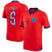 STONES #5 England 1:1 Away Red Fans Jersey 2022/23