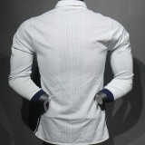 2016/17 RM White Home Retro Player Version Long Sleeve Jersey 球员版