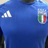 2024 Italy Home Blue Player Version Long Sleeve Jersey