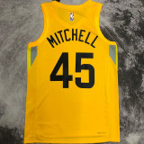 2023 Jazz MICHELL #45 Yellow NBA Jerseys