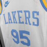 2025 Lakers TOSCANO #95 White Retro NBA Jerseys 热压
