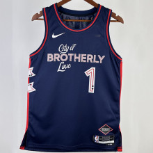 2023/24 76ers HARDEN #1 Sapphire Blue City Edition NBA Jerseys 热压
