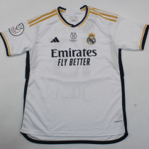 2023/24 RM 1:1 Quality Home Supercopa de España Final Fans Jersey 胸前小字+西班牙超级杯12右章