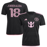 JORDI ALBA #18 Inter Miami 1:1 Quality Away Black Fans Jersey 2023/24 胸前新广告