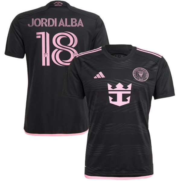 JORDI ALBA #18 Inter Miami 1:1 Quality Away Black Fans Jersey 2023/24 胸前新广告