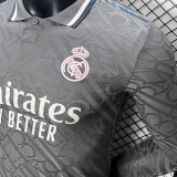 2024/25 RM Third Black Player Version Long Sleeve Soccer Jersey
