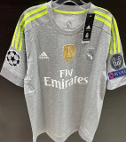 2015/16 RM Away Grey Retro Long Sleeve Soccer Jersey