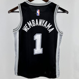 2024/25 Spurs WEMBANYAMA # Black Kids NBA Jersey