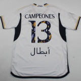 CAMPEONES #13 RM 1:1 Quality Home Supercopa de España Final Fans Jersey 2023/24 胸前小字+西班牙超级杯12右章