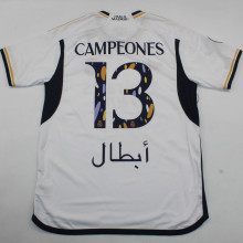 CAMPEONES #13 RM 1:1 Quality Home Supercopa de España Final Fans Jersey 2023/24 胸前小字+西班牙超级杯12右章