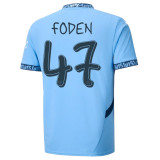 2025/26 Man City Home Blue Fans Soccer Jersey