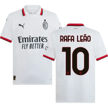 RAFA LEãO #10 AC Milan Away White Fans Soccer Jersey 2024/25 意甲字体