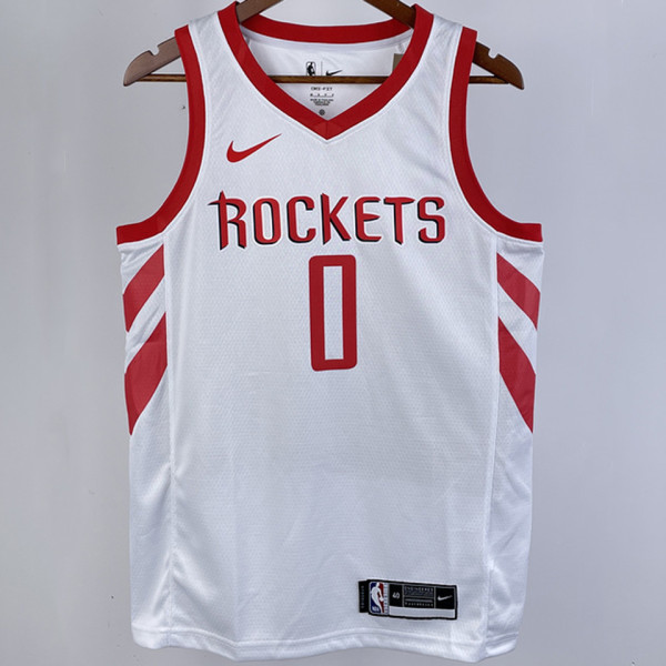 Rockets WESTBROK #0 White Home NBA Jerseys