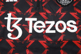 2025 M Utd Black Red Kids Sweater Tracksuit