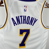 2025 Lakers ANTHONY #7 White NBA Jerseys 热压