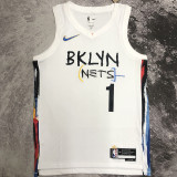 2023 Nets BRIDGES #1 White NBA Jerseys