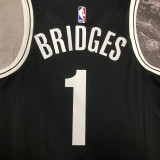 2023 Nets BRIDGES #1 Black NBA Jerseys