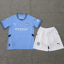 2024/25 Man City Home Blue Kids Soccer Jersey