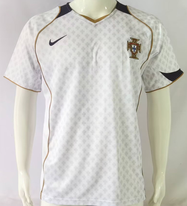 2014 Portugal Away White Retro Soccer Jersey