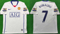 RONALDO #7 M Utd White Retro Jersey 2008/09 (Have Patch 带 07/08 CHAMPIONS 金 英超双臂章 FA Premier League Font 英超字体 ) ★★