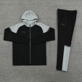 2024/25 Puma Black Gray Hoody Zipper Jacket Tracksuit