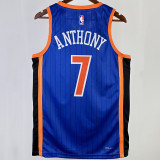 2023/24 NY Knicks ANTHONY #7 Blue City Edition NBA Jerseys