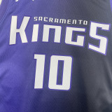 2023/24 Kings SABONIS #10 Purple NBA Jerseys 热压