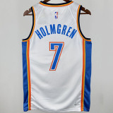 2024 KC Thunder HOLMGREN #7 White NBA Jersey