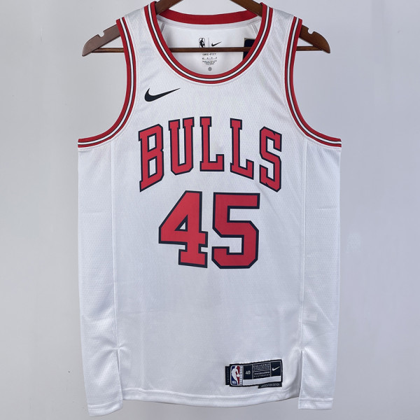 2023/24 Bulls JORDAN #45 White NBA Jerseys 热压