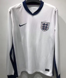 2024/25 England Home White Long Sleeve Soccer Jersey