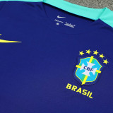 2025 Brazil Sapphire Blue Vest Training Jersey(A Set)