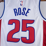 2023/24 Pistons ROSE #25 White NBA Jerseys 热压
