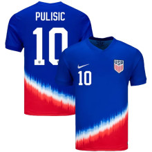 PULISIC #10 U.S 1:1 Quality Away Blue Red Fans Soccer Jersey 2024/25