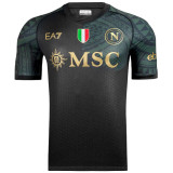 2023/24 Napoli Third Black Kids Soccer Jersey 带胸前金章