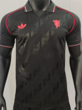 2025 M Utd Black Retro Style Player Version Soccer Jersey