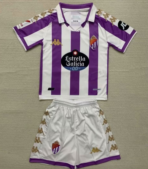 2023/24 Real Valladolid Home Kids Soccer Jersey