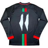 2024 Palestine Black Long Sleeve Soccer Jersey 阿拉伯文