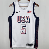 2025 Team USA EDWARDS #5 White NBA Jerseys