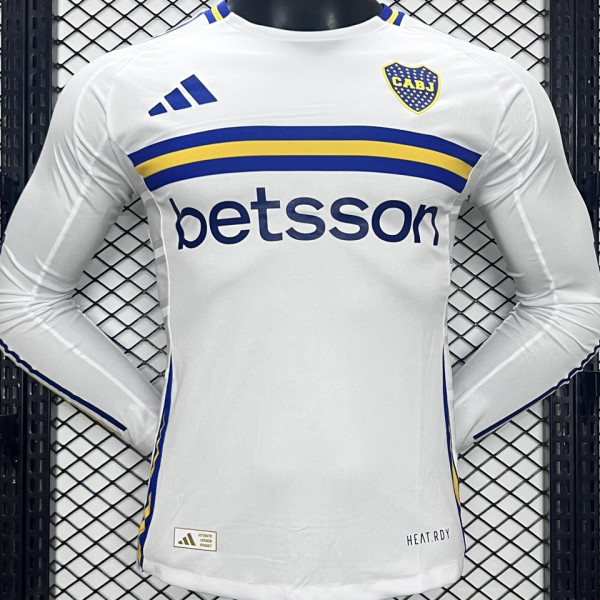 2024/25 Boca Away White Player Version Long Sleeve Jersey