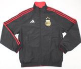 2023 Argentina Red Black Reversible Windbreaker (3 Stars 3星双面 )